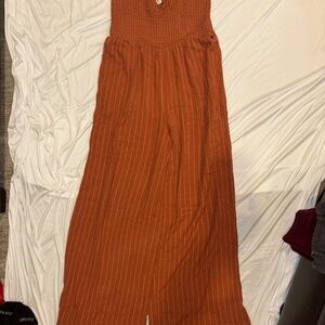 ROXY | Adventure Bound Woven Tank Jumpsuit In Baked Clay Size XL